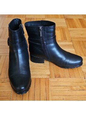 Women's Leather Shearling Lined Winter Ankle Boots. 6.5